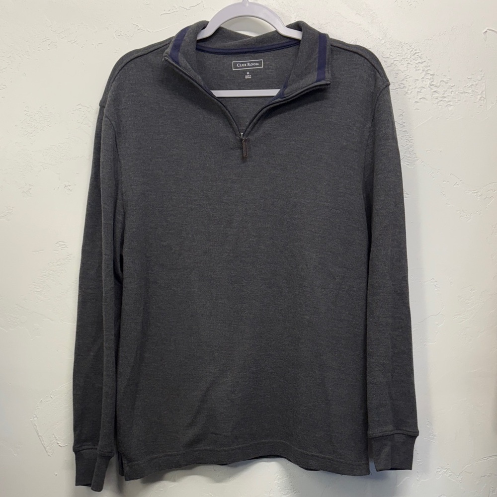 Croft & Barrow Men's Charcoal Zip-Up Sweater Size M